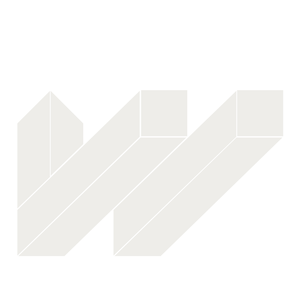 Abstract symmetrical geometric shape composed of four white arrow-like segments forming a diamond.