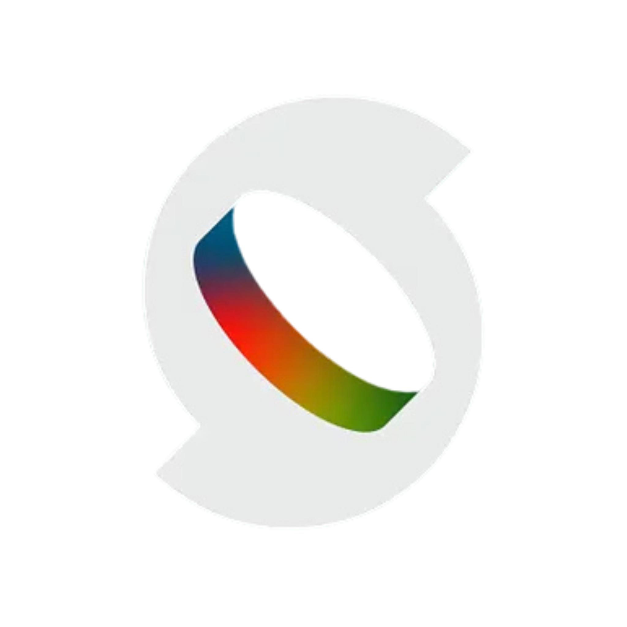 Abstract geometric logo with six white interconnected arrow shapes forming a hexagonal pattern on a black background.